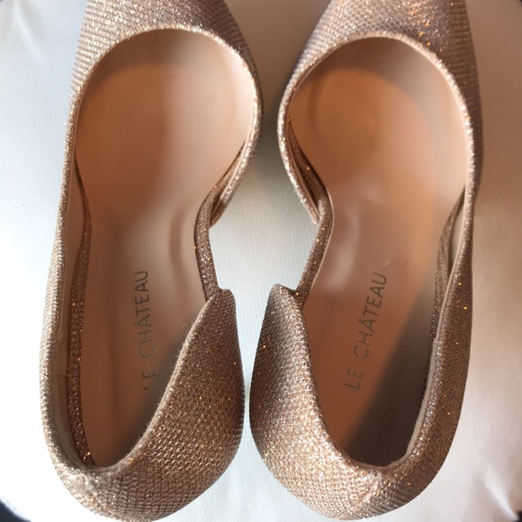 Champagne Glitter Evening Shoes - Picture 4 of 6